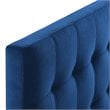 Pemberly Row Modern Fabric Blue Biscuit Tufted Velvet Twin Headboard