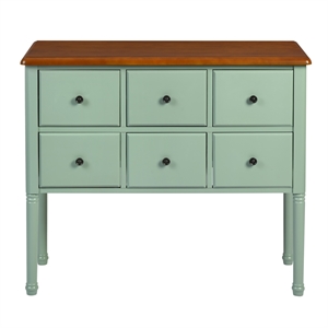 pemberly row 39.4''w green console table storag cabinet with 6 drawers wood