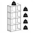 Pemberly Row 9-Piece Modern Wood Storage Cabinet with 8 Baskets in Black