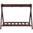 Pemberly Row Transitional Solid Wood Luggage Rack with Shelf in Cappuccino