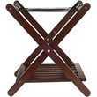 Pemberly Row Transitional Solid Wood Luggage Rack with Shelf in Cappuccino