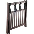 Pemberly Row Transitional Solid Wood Luggage Rack with Shelf in Cappuccino