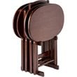 Pemberly Row 5-Piece Transitional Solid Wood Snack Table Set in Cappuccino
