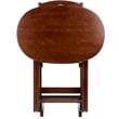 Pemberly Row 5-Piece Transitional Solid Wood Snack Table Set in Cappuccino