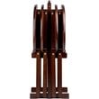 Pemberly Row 5-Piece Transitional Solid Wood Snack Table Set in Cappuccino