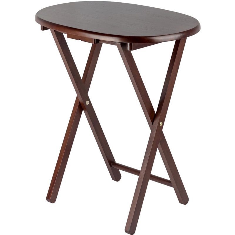 Pemberly Row 5-Piece Transitional Solid Wood Snack Table Set in Cappuccino