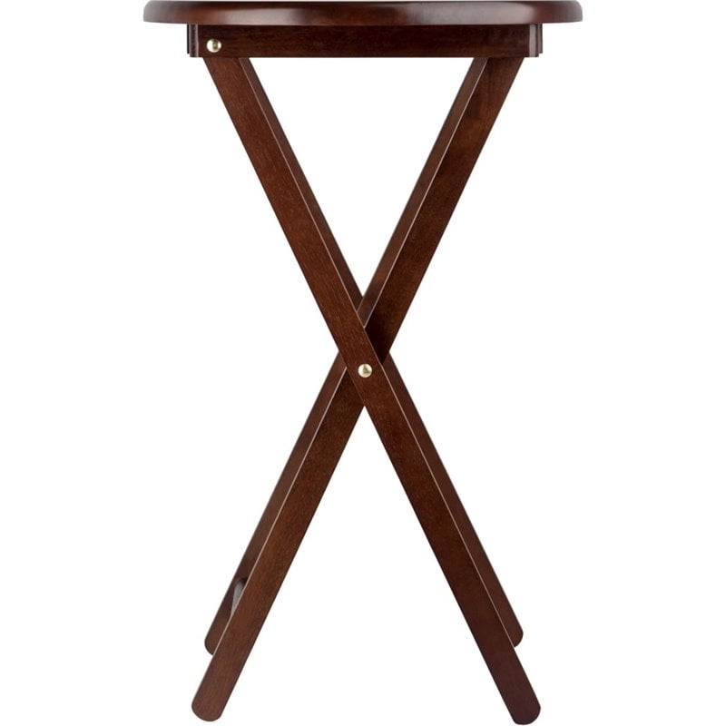 Pemberly Row 5-Piece Transitional Solid Wood Snack Table Set in Cappuccino