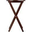Pemberly Row 5-Piece Transitional Solid Wood Snack Table Set in Cappuccino