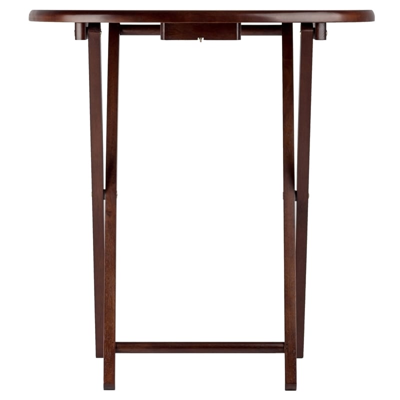Pemberly Row 5-Piece Transitional Solid Wood Snack Table Set in Cappuccino