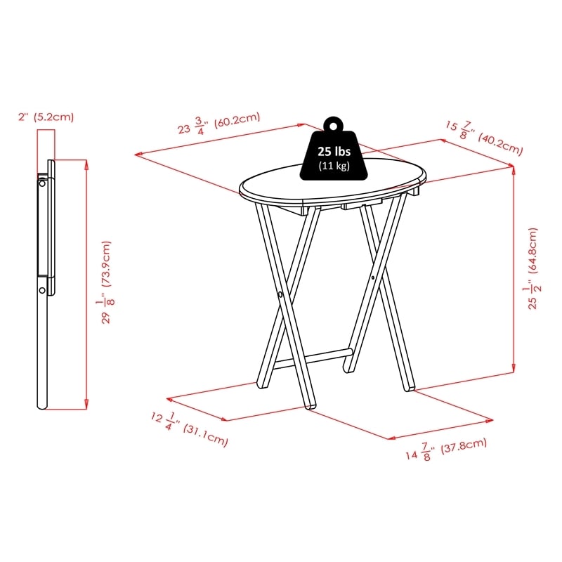 Pemberly Row 5-Piece Transitional Solid Wood Snack Table Set in Cappuccino