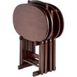 Pemberly Row 5-Piece Transitional Solid Wood Snack Table Set in Cappuccino