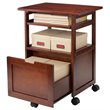 Pemberly Row Transitional Solid Wood Mobile Printer Stand in Walnut
