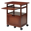 Pemberly Row Transitional Solid Wood Mobile Printer Stand in Walnut