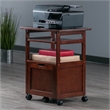 Pemberly Row Transitional Solid Wood Mobile Printer Stand in Walnut
