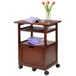 Pemberly Row Transitional Solid Wood Mobile Printer Stand in Walnut