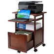 Pemberly Row Transitional Solid Wood Mobile Printer Stand in Walnut