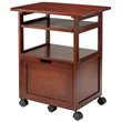 Pemberly Row Transitional Solid Wood Mobile Printer Stand in Walnut