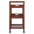 Pemberly Row Transitional Solid Wood Serving Bar Cart in Walnut