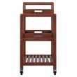 Pemberly Row Transitional Solid Wood Serving Bar Cart in Walnut