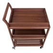 Pemberly Row Transitional Solid Wood Serving Bar Cart in Walnut