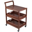 Pemberly Row Transitional Solid Wood Serving Bar Cart in Walnut