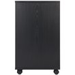 Pemberly Row 5-Drawer Contemporary Wood Mobile Storage Cabinet in Black