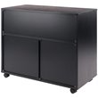 Pemberly Row 5-Drawer Contemporary Wood Mobile Storage Cabinet in Black