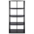Pemberly Row 4x2 Modern Wood Storage Cabinet with Wainscoting Panel in Black