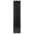 Pemberly Row 4x2 Modern Wood Storage Cabinet with Wainscoting Panel in Black