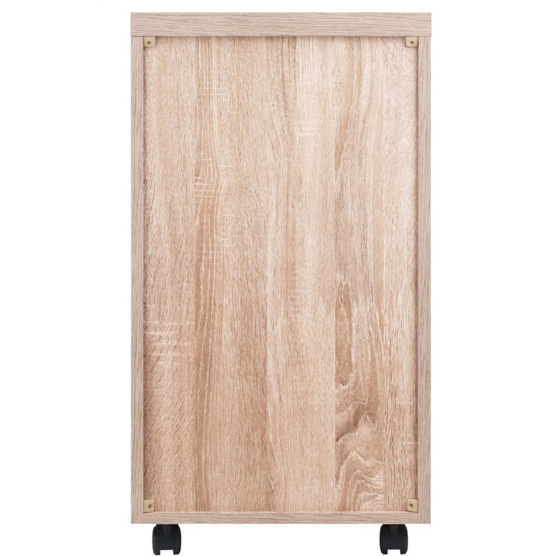 Pemberly Row 3-Drawer Modern Wood Mobile Storage Cabinet in Reclaimed Wood/White