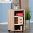 Pemberly Row 3-Shelf Wood Mobile Pedestal Bookcase in Reclaimed Wood/White