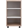 Pemberly Row 3-Shelf Wood Mobile Pedestal Bookcase in Reclaimed Wood/White