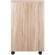 Pemberly Row 3-Shelf Wood Mobile Pedestal Bookcase in Reclaimed Wood/White