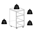 Pemberly Row 3-Shelf Wood Mobile Pedestal Bookcase in Reclaimed Wood/White