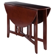 Pemberly Row Round Double Drop Leaf Solid Wood Dining Table in Antique Walnut