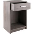 Pemberly Row Engineered Wood 1 Drawer Transitional Wooden Side Table in Ash Gray