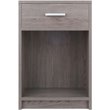 Pemberly Row Engineered Wood 1 Drawer Transitional Wooden Side Table in Ash Gray