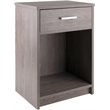 Pemberly Row Engineered Wood 1 Drawer Transitional Wooden Side Table in Ash Gray