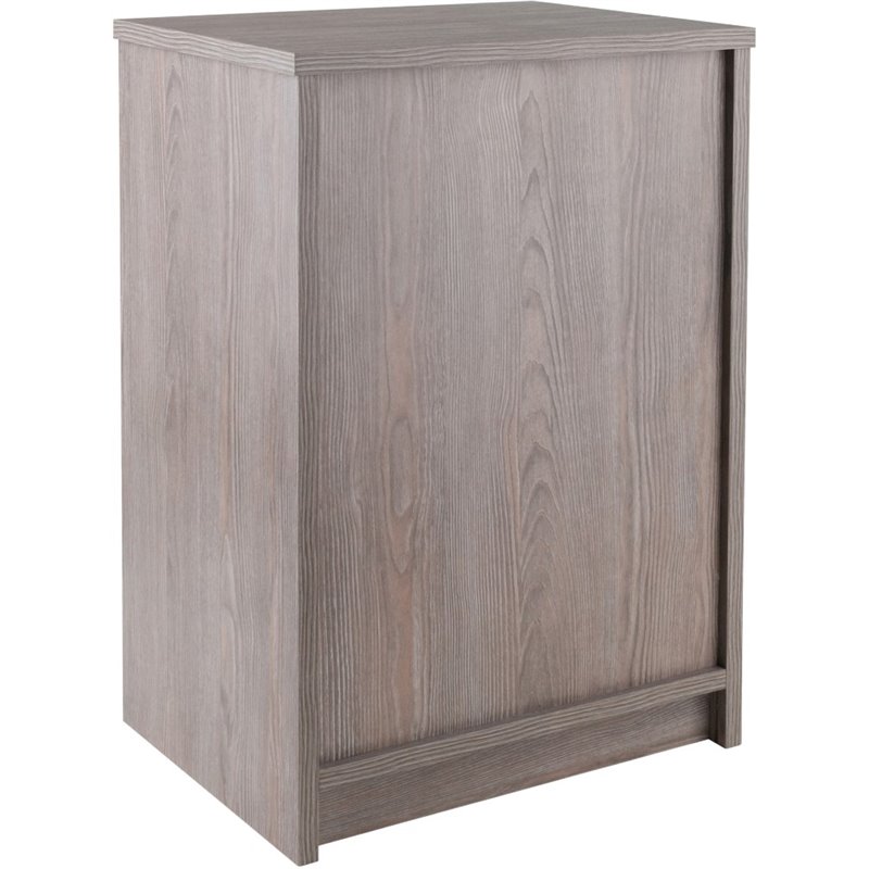 Pemberly Row 2-Drawer Transitional Wood End Table in Ash Gray