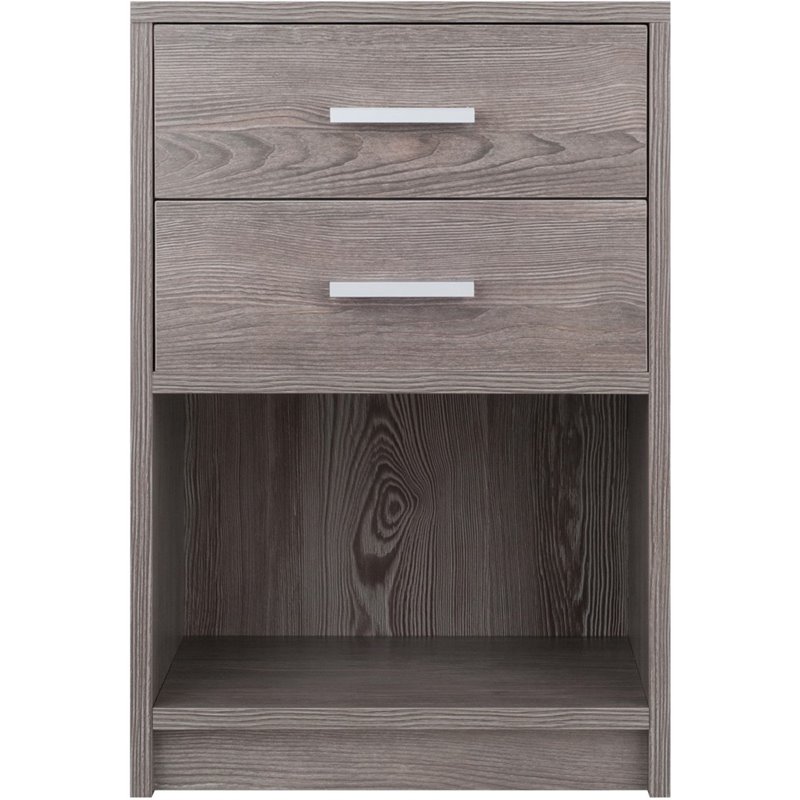 Pemberly Row 2-Drawer Transitional Wood End Table in Ash Gray