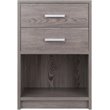 Pemberly Row 2-Drawer Transitional Wood End Table in Ash Gray