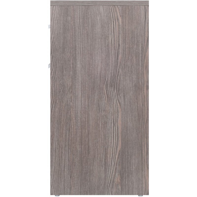 Pemberly Row 2-Drawer Transitional Wood End Table in Ash Gray