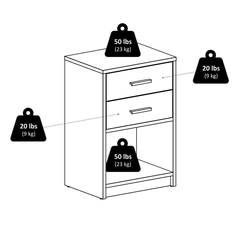 Pemberly Row 2-Drawer Transitional Wood End Table in Ash Gray