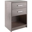 Pemberly Row 2-Drawer Transitional Wood End Table in Ash Gray
