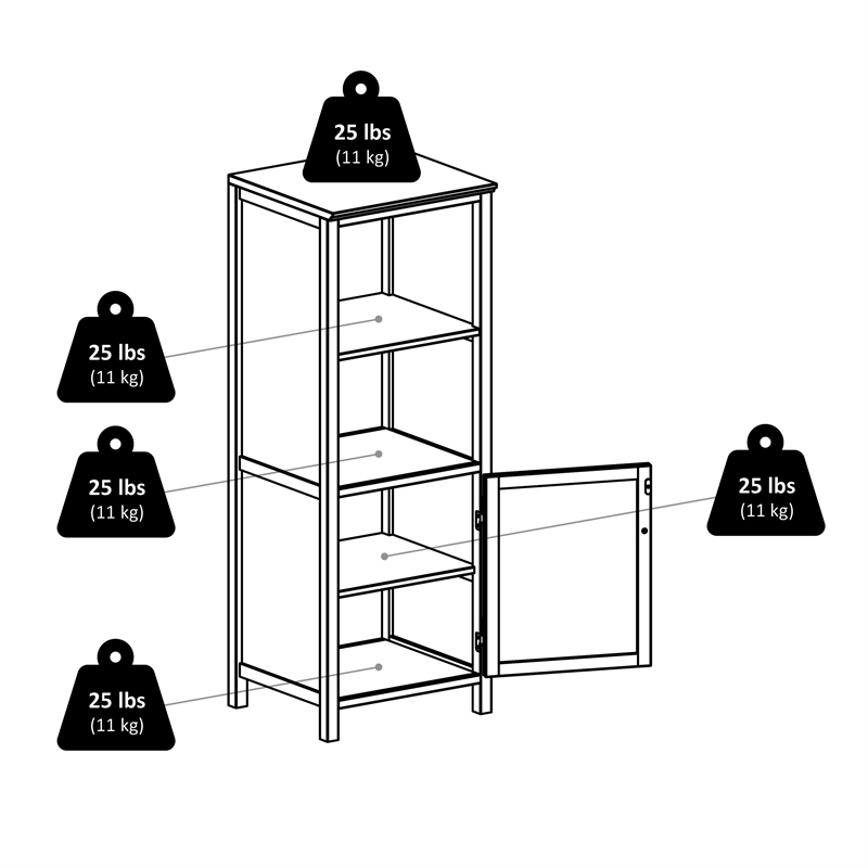 Pemberly Row Transitional Solid Wood Cupboard with 2 Shelves in Antique Walnut