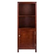 Pemberly Row Transitional Solid Wood Cupboard with 2 Shelves in Antique Walnut