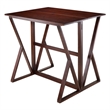 Pemberly Row Drop Leaf Transitional Solid Wood Dining Table in Walnut