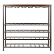 Pemberly Row Transitional Metal/Wood Wine Rack in Antique Bronze/Walnut