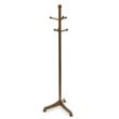 Pemberly Row 6 Pegs Transitional Solid Wood Standing Coat Rack in Walnut