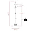 Pemberly Row 6 Pegs Transitional Solid Wood Standing Coat Rack in Walnut